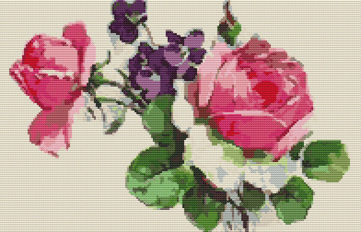 Pink Roses Cross Stitch Kit | Catharina Klein