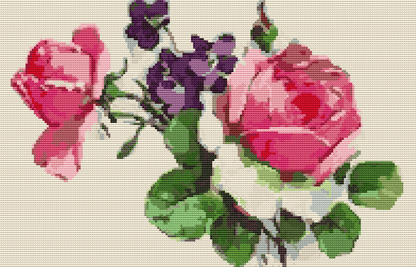 Pink Roses Cross Stitch Kit | Catharina Klein