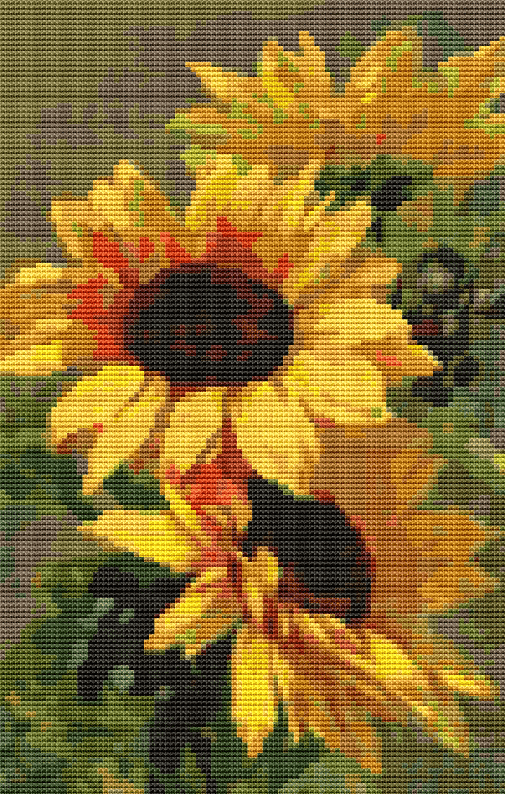 Sunflowers Cross Stitch Kit - Premium Cross Stitch Kit - Catharina Klein