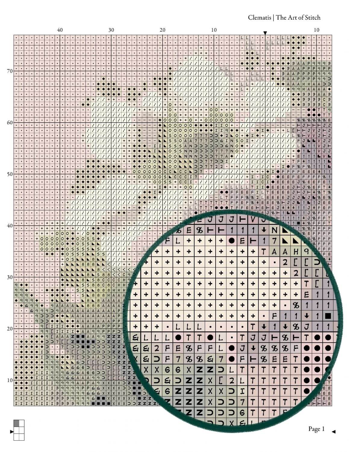 Clematis Cross Stitch Pattern - Premium Cross Stitch Pattern - Catharina Klein