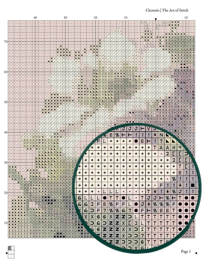 Clematis Cross Stitch Pattern - Premium Cross Stitch Pattern - Catharina Klein