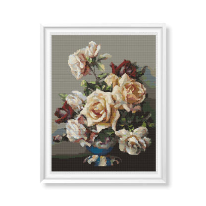 Vase of Roses Cross Stitch Pattern | Irene Klestova