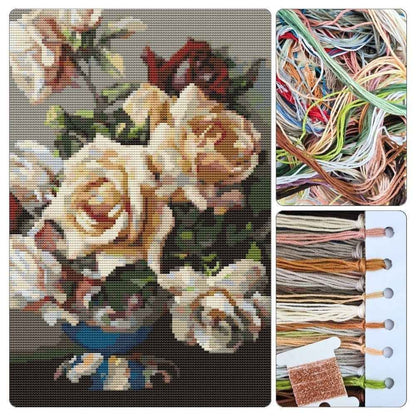Vase of Roses Cross Stitch Kit
