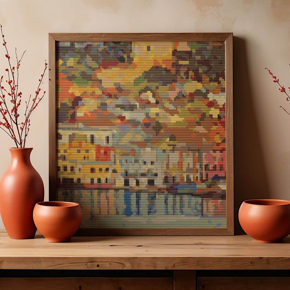 Malcesine Cross Stitch Pattern - Premium Cross Stitch Pattern - Gustav Klimt