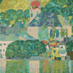 Church in Unterach Cross Stitch Pattern by Gustav Klimt