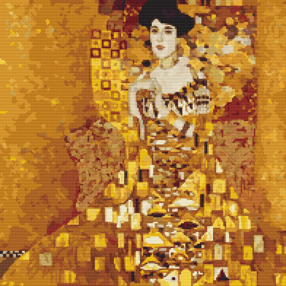 Portrait of Adele Bloch Bauer Cross Stitch Pattern by Gustav Klimt