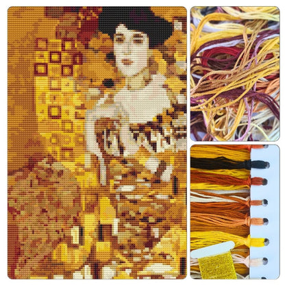 Portrait of Adele Bloch Bauer Cross Stitch Kit | Gustav Klimt