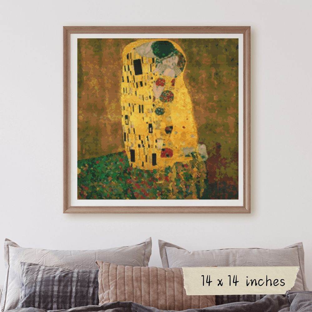 The Kiss Cross Stitch Pattern by Gustav Klimt
