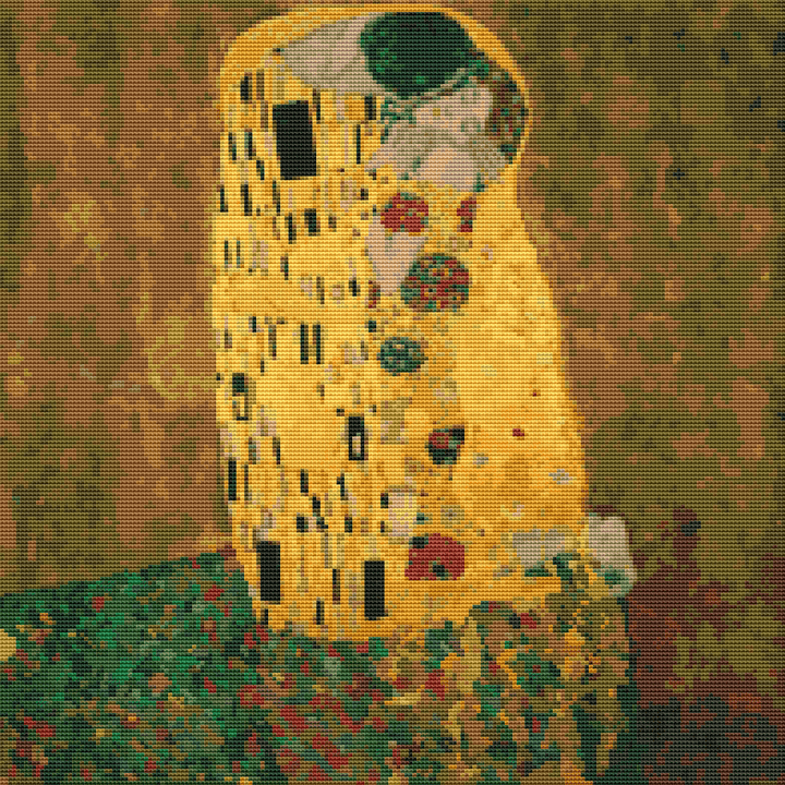The Kiss Cross Stitch Pattern by Gustav Klimt