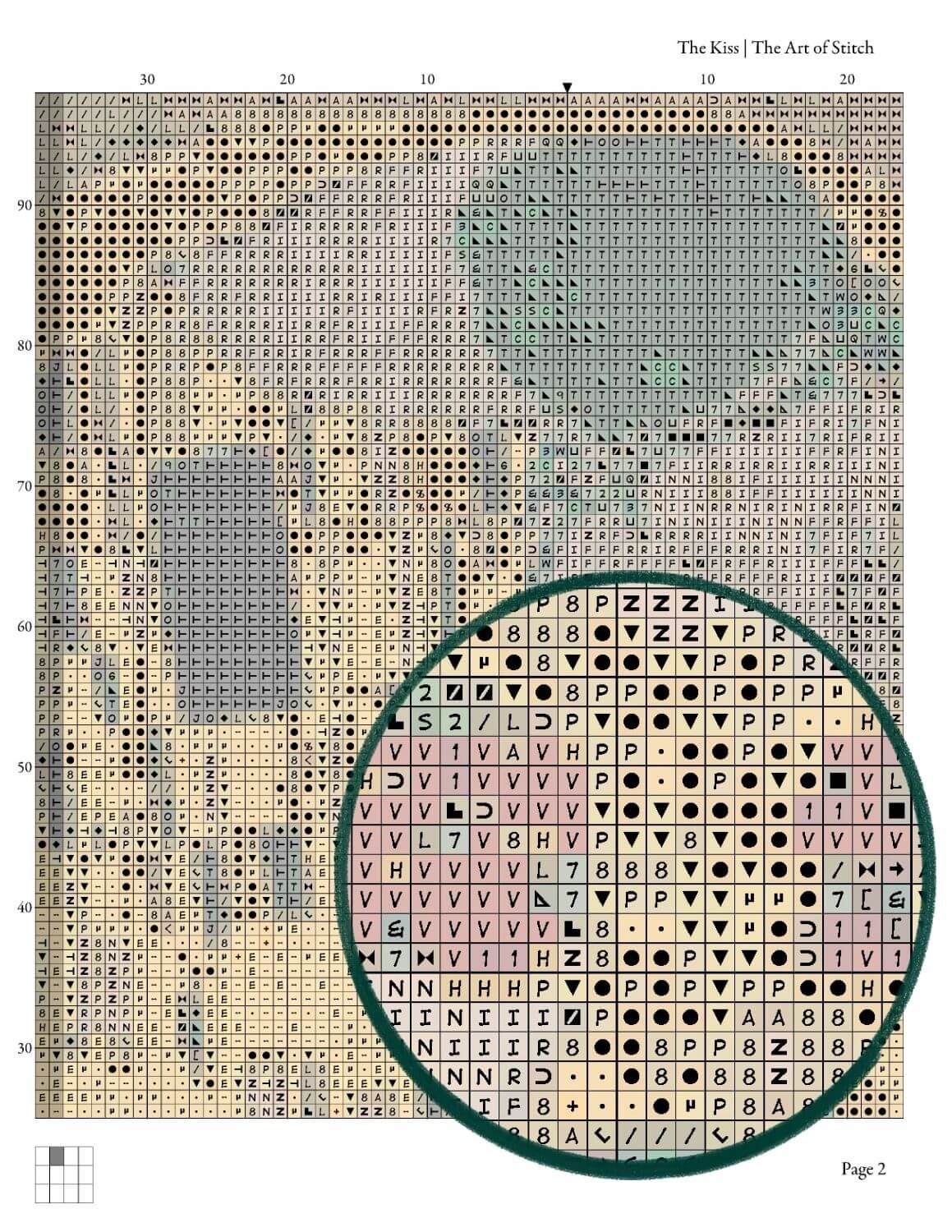 The Kiss Cross Stitch Pattern - Premium Cross Stitch Pattern - Gustav Klimt