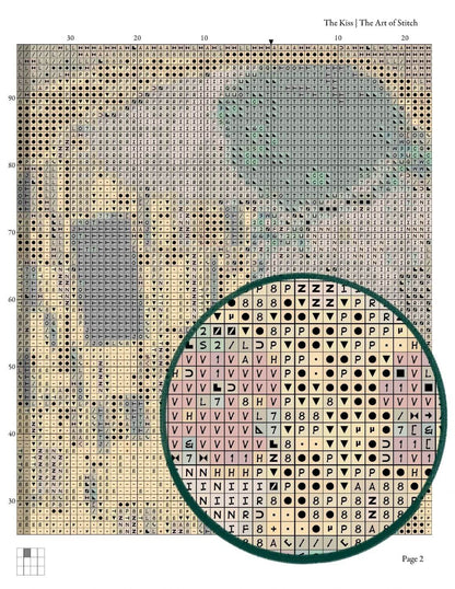 The Kiss Cross Stitch Pattern - Premium Cross Stitch Pattern - Gustav Klimt