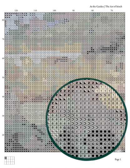 At the Garden Cross Stitch Pattern - Premium Cross Stitch Pattern - Gustav Klimt