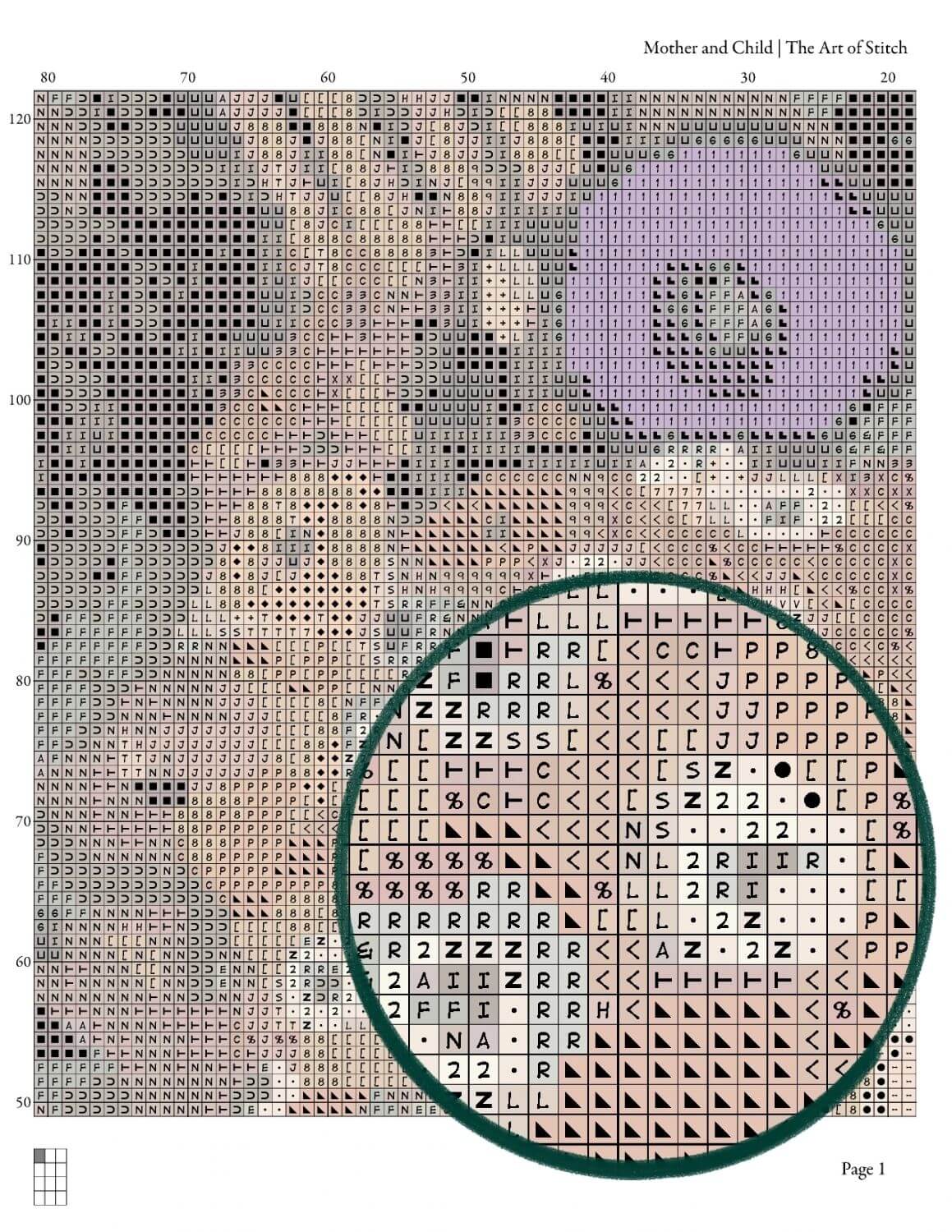 Mother and Child Cross Stitch Pattern - Premium Cross Stitch Pattern - Gustav Klimt