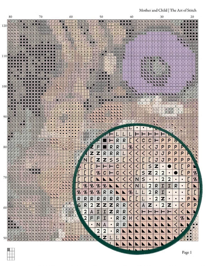 Mother and Child Cross Stitch Pattern - Premium Cross Stitch Pattern - Gustav Klimt