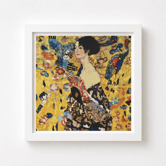 Lady with a Fan Cross Stitch Kit - Premium Cross Stitch Kit - Gustav Klimt