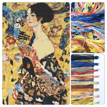 Lady with a Fan Cross Stitch Kit - Premium Cross Stitch Kit - Gustav Klimt