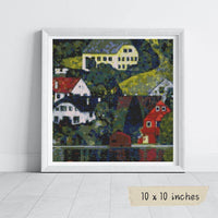 Houses at Unterach on the Attersee Cross Stitch Pattern - Premium Cross Stitch Pattern - Gustav Klimt
