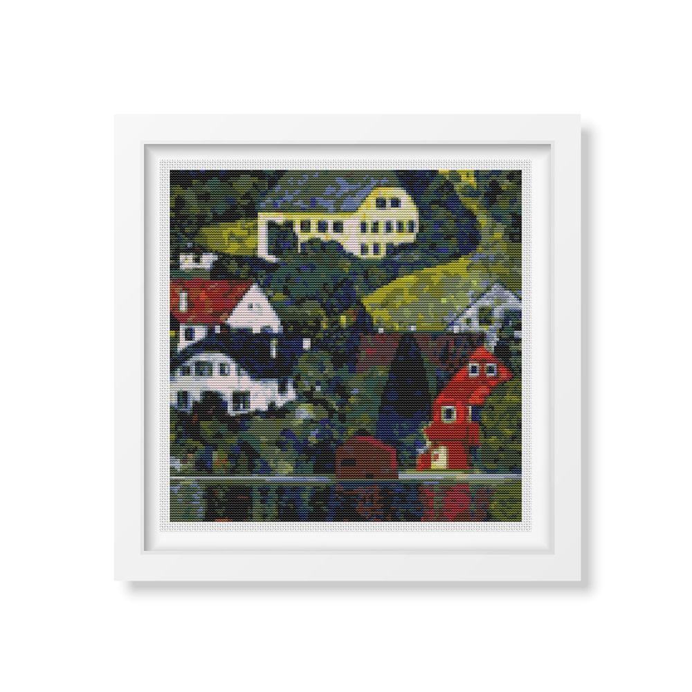 Houses at Unterach on the Attersee Cross Stitch Kit | Gustav Klimt