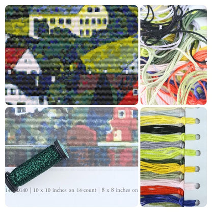 Houses at Unterach on the Attersee Cross Stitch Kit | Gustav Klimt