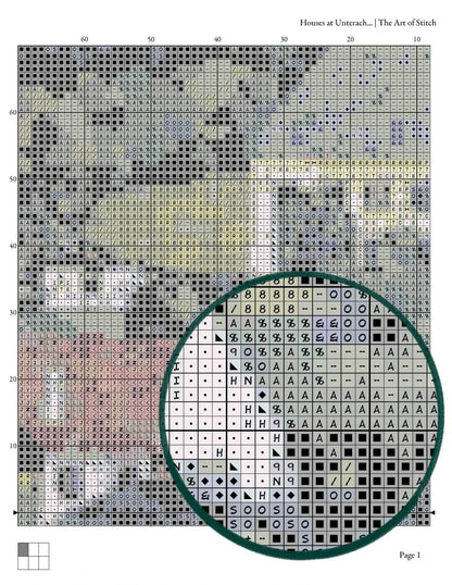 Houses at Unterach on the Attersee Cross Stitch Pattern - Premium Cross Stitch Pattern - Gustav Klimt