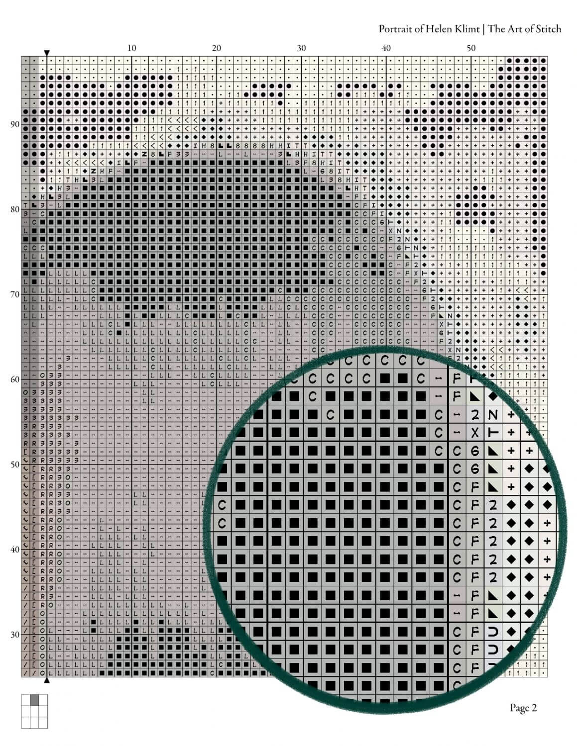Portrait of Helen Klimt Cross Stitch Pattern - Premium Cross Stitch Pattern - Gustav Klimt