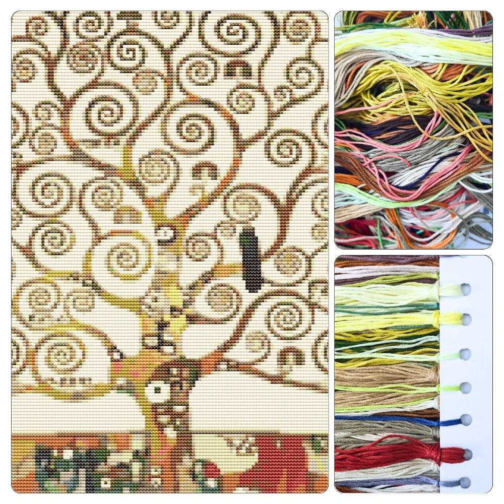 Tree of Life Cross Stitch Kit - Premium Cross Stitch Kit - Gustav Klimt