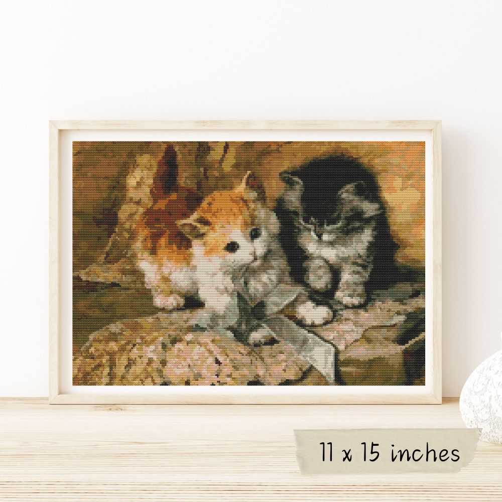 Kittens and Bows Cross Stitch Kit | Henriette Ronner Knip