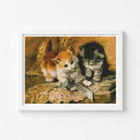 Kittens and Bows Cross Stitch Kit - Premium Cross Stitch Kit - Henriette Ronner Knip