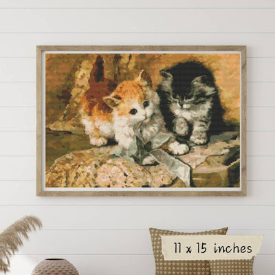 Kittens and Bows Cross Stitch Pattern