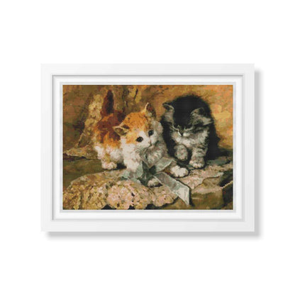 Kittens and Bows Cross Stitch Kit | Henriette Ronner Knip