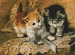 Kittens and Bows Cross Stitch Pattern by Henriette Ronner Knip