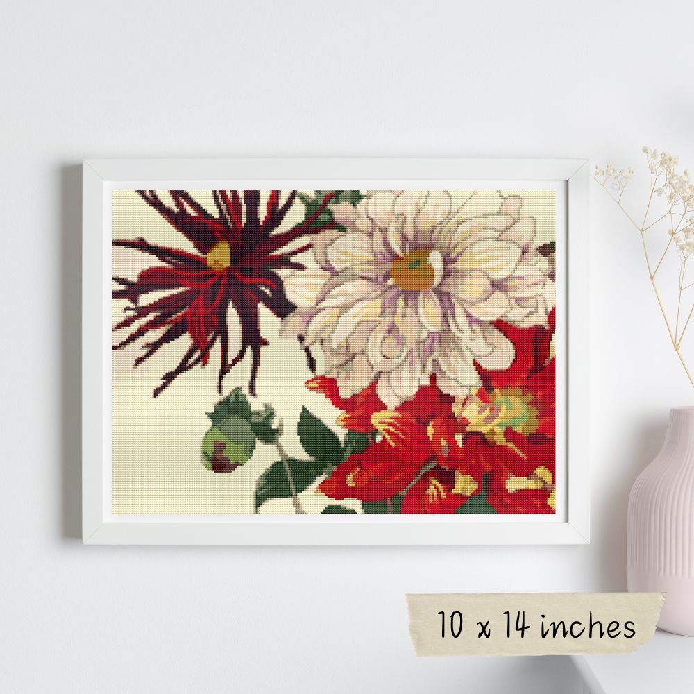 Japan Dahlia Cross Stitch Kit | Tanigami Konan