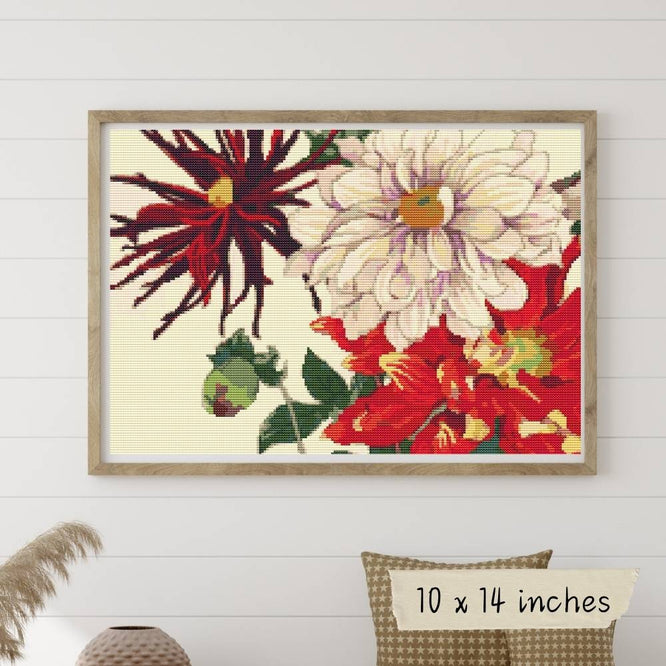 Japan Dahlia Cross Stitch Kit