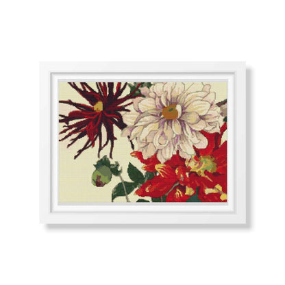 Japan Dahlia Cross Stitch Kit | Tanigami Konan