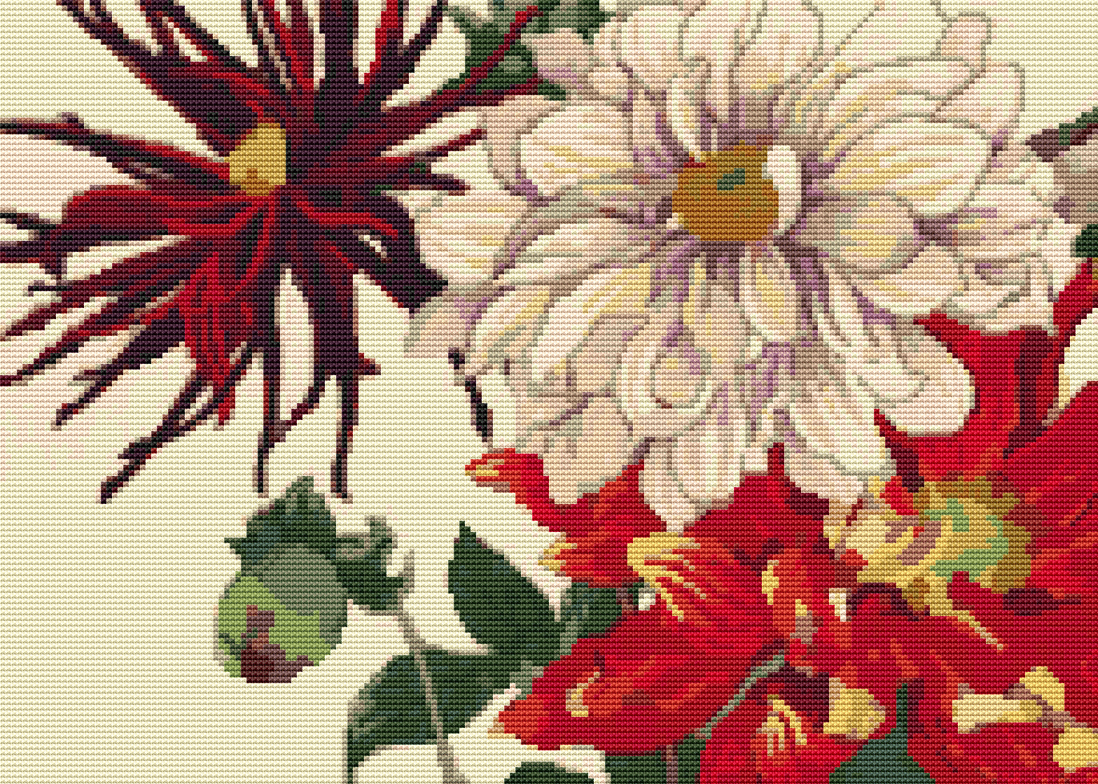 Japan Dahlia Cross Stitch Kit - Premium Cross Stitch Kit - Tanigami Konan
