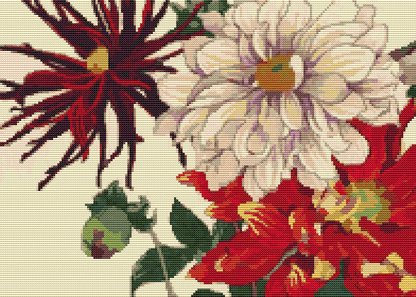 Japan Dahlia Cross Stitch Kit