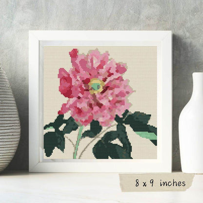 Peonies Cross Stitch Pattern by Tanigami Konan