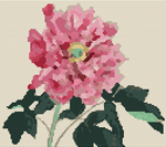 Peonies Cross Stitch Pattern by Tanigami Konan