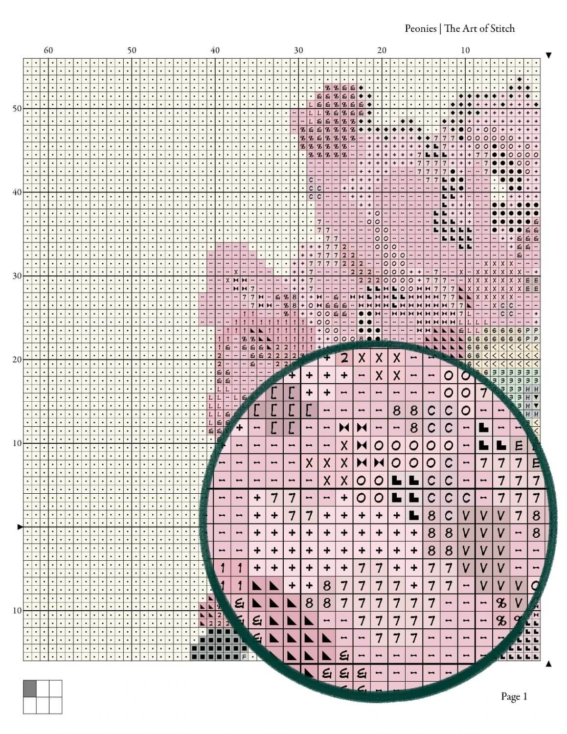 Peonies Cross Stitch Pattern - Premium Cross Stitch Pattern - Tanigami Konan