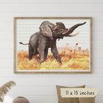 African Elephant Cross Stitch Pattern by Friedrich Wilhelm Kuhnert
