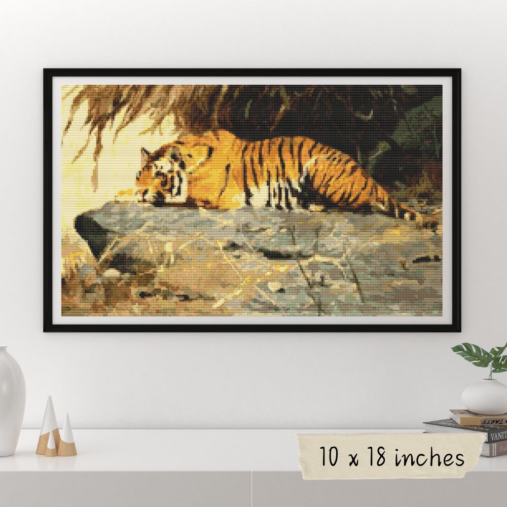 Tiger Cross Stitch Pattern | Friedrich Wilhelm Kuhnert