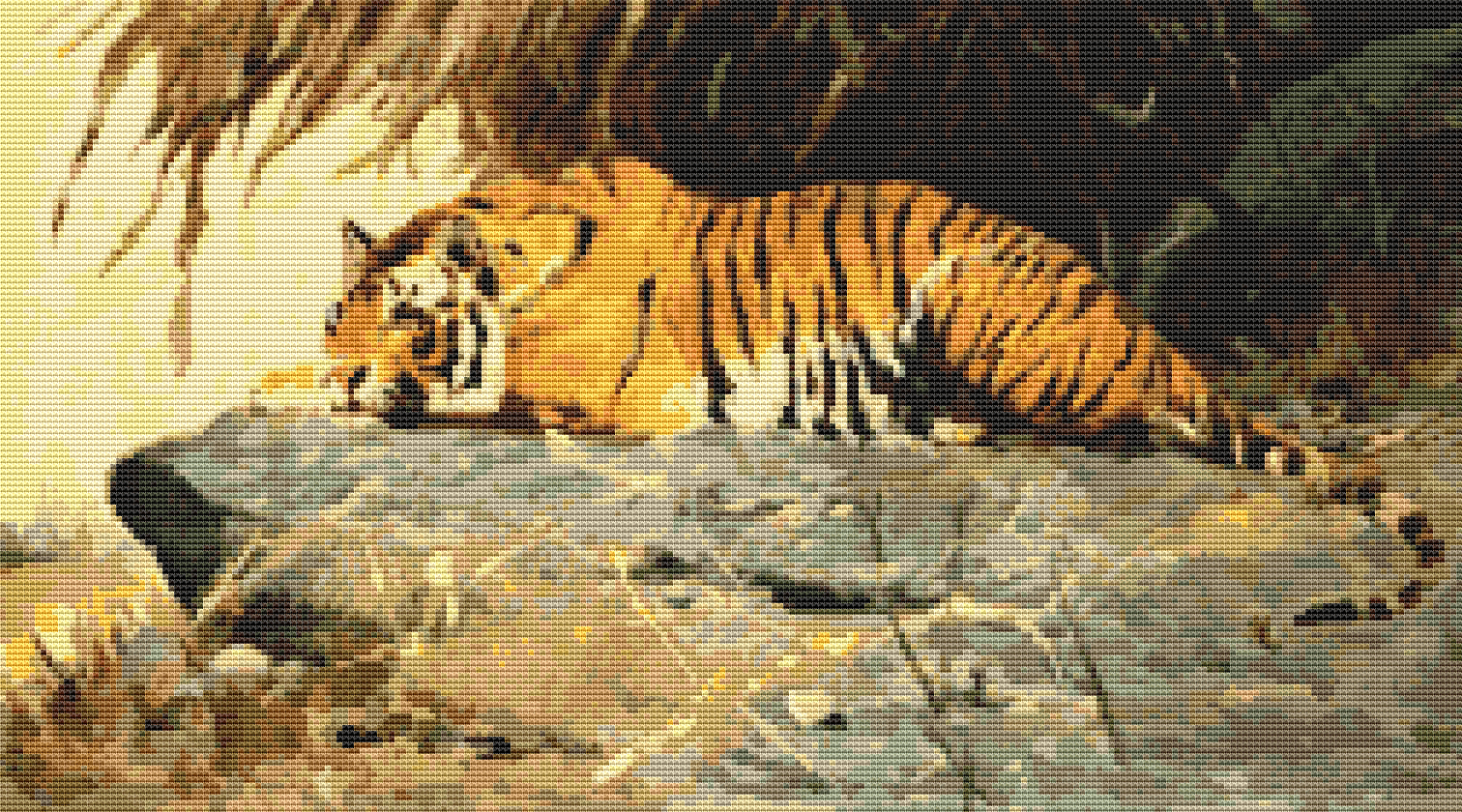 Tiger Cross Stitch Kit | Friedrich Wilhelm Kuhnert