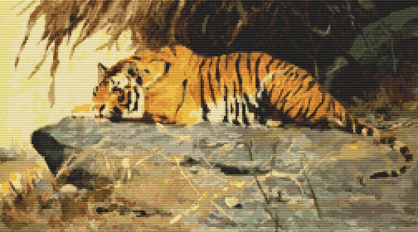 Tiger Cross Stitch Kit by Friedrich Wilhelm Kuhnert