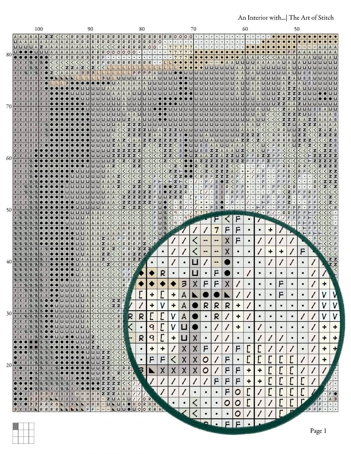 An Interior with a Woman Reading Cross Stitch Kit