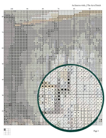 An Interior with a Woman Reading Cross Stitch Pattern