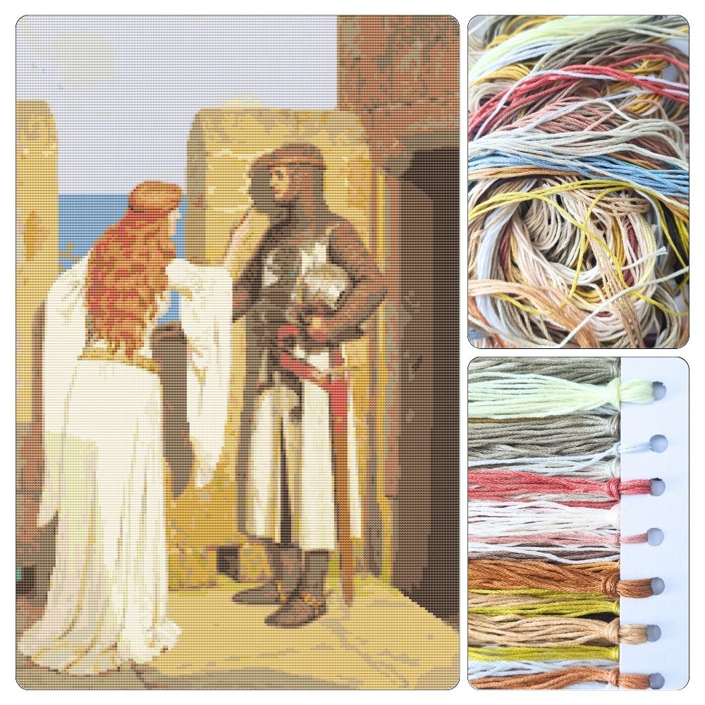 The Shadow Cross Stitch Kit - Premium Cross Stitch Kit - Edmund Blair Leighton
