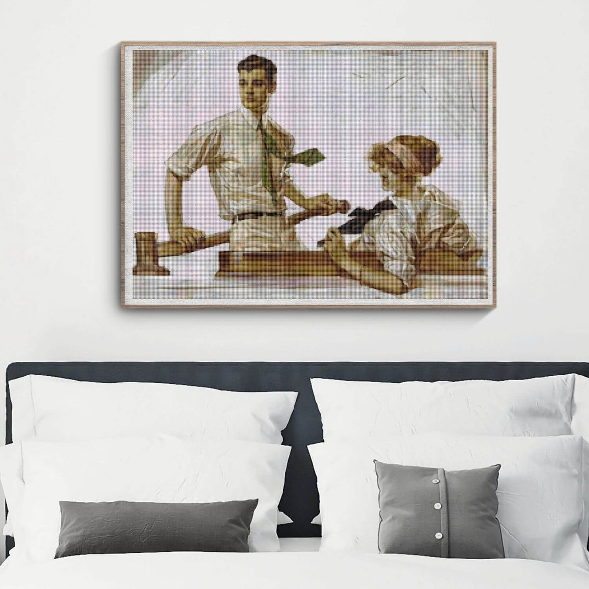 Couple in a Boat Cross Stitch Pattern