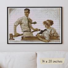 Couple in a Boat Cross Stitch Pattern