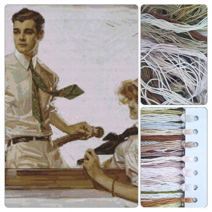 Couple in a Boat Cross Stitch Kit