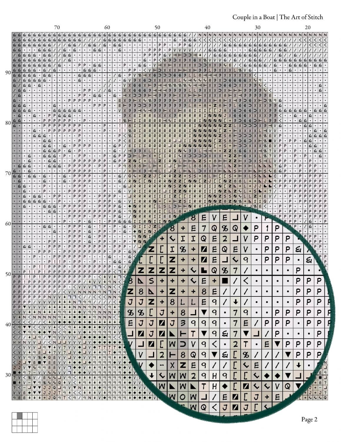 Couple in a Boat Cross Stitch Pattern